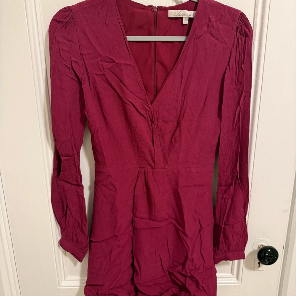 Lovers + Friends Long Sleeve Dress in Deep Pink